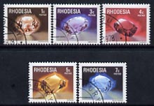 Rhodesia 1978 Minerals set of 5 from def set very fine cds used , SG 555-59, stamps on minerals