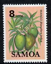 Samoa 1983-84 Mango 8s unmounted mint from Fruits definitive set, SG 652*, stamps on , stamps on  stamps on fruit, stamps on  stamps on food, stamps on  stamps on mango