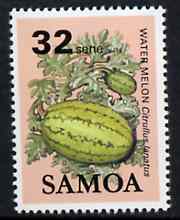 Samoa 1983-84 Water Melon 32s from Fruits definitive set, SG 659, stamps on fruit, stamps on food, stamps on melon