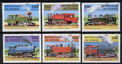 Guinea - Conakry 1997 Steam Locomotives complete perf set of 6 values, cto used SG 1761-66, stamps on railways