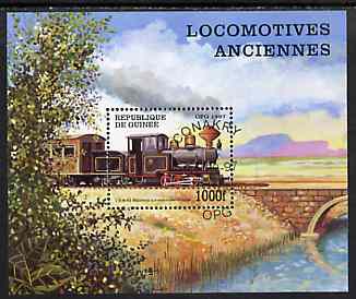 Guinea - Conakry 1997 Railways perf miniature sheet cto used, stamps on railways    bridges    civil engineering