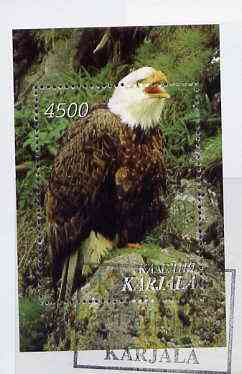 Karjala Republic 1997 Wild Birds (Eagle) perf souvenir sheet cto used, stamps on , stamps on  stamps on birds, stamps on  stamps on birds of prey