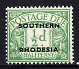 Southern Rhodesia 1951 postage due 1/2d emerald unmounted mint, SG D1*, stamps on , stamps on  stamps on , stamps on  stamps on  kg6 , stamps on  stamps on 