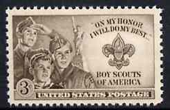 United States 1950 American Boy Scouts, unmounted mint SG 992*, stamps on scouts