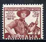 Australian 1952 Pan-Pacific Scout Jamboree 3.5d unmounted mint, SG 254*, stamps on scouts, stamps on  kg6 , stamps on 