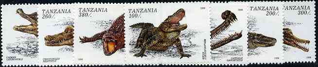 Tanzania 1996 Crocodiles complete unmounted mint set of 7 values*, stamps on , stamps on  stamps on crocodiles      reptiles     animals