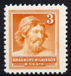 Bradbury Wilkinson 'Ancient Briton' unmounted mint dummy stamp in orange, superb example of the printer's engraving skill possibly produced as a sample*, stamps on , stamps on  stamps on cinderella