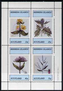 Bernera 1981 Flowers #02 perf  set of 4 values (10p to 75p) unmounted mint, stamps on , stamps on  stamps on flowers