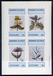 Bernera 1981 Flowers #02 imperf  set of 4 values (10p to 75p) unmounted mint , stamps on , stamps on  stamps on flowers