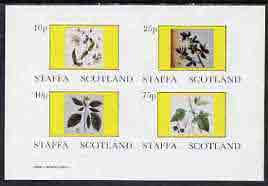Staffa 1982 Flowers #08 imperf  set of 4 values (10p to 75p) unmounted mint, stamps on flowers