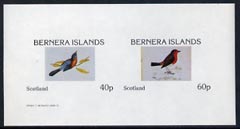 Bernera 1982 Birds #10 imperf  set of 2 values (40p & 60p) unmounted mint , stamps on birds