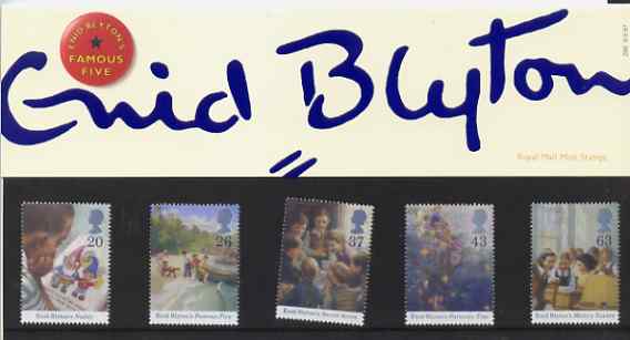 Great Britain 1997 Enid Blyton Childrens Stories set of 5 in official presentation pack SG 2001-05, stamps on children    literature