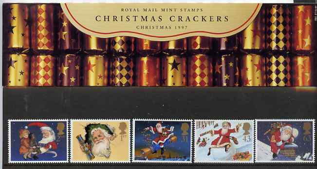 Great Britain 1997 Christmas set of 5 in official presentation pack SG 2006-10, stamps on christmas    santa    toys