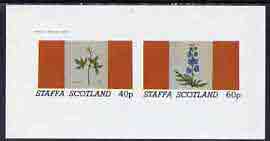 Staffa 1982 Flowers #09 imperf  set of 2 values (40p & 60p) unmounted mint, stamps on flowers