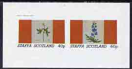 Staffa 1982 Flowers #09 imperf  set of 2 values (40p & 60p) unmounted mint, stamps on , stamps on  stamps on flowers