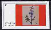 Staffa 1982 Flowers #09 imperf  souvenir sheet (Â£1 value) unmounted mint, stamps on , stamps on  stamps on flowers