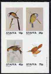Staffa 1982 Birds #39 (Blue Tit, Long-tailed Tit, etc) imperf set of 4 values (10p to 75p) unmounted mint, stamps on birds    tits