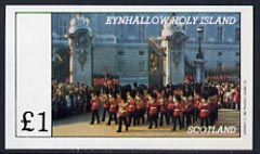 Eynhallow 1982 Soldiers (Marching Band at Buckingham Palace) imperf  souvenir sheet (£1 value) unmounted mint, stamps on militaria       royalty    music