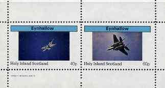 Eynhallow 1982 Military Jets #2 perf  set of 2 values (40p & 60p) unmounted mint, stamps on , stamps on  stamps on aviation