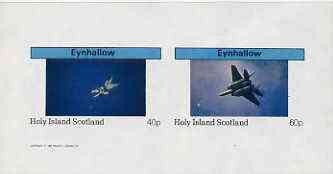 Eynhallow 1982 Military Jets #2 imperf  set of 2 values (40p & 60p) unmounted mint, stamps on , stamps on  stamps on aviation