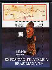 Guinea - Bissau 1989 Brasiliana '89 International Stamp Exhibition (Antiquities) m/sheet unmounted mint, SG MS 1150, Mi BL 280, stamps on , stamps on  stamps on stamp exhibitions, stamps on  stamps on artefacts    