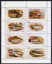 Staffa 1973 Fish #02 (Ruff, Carp, Barbel, Roach etc) perf  set of 8 values opt'd 200th Anniversary of Dr Johnson's Visit unmounted mint, stamps on , stamps on  stamps on fish    