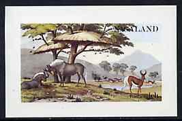 Nagaland 1972 African Wild Animals imperf souvenir sheet (1ch value) unmounted mint, stamps on animals, stamps on 