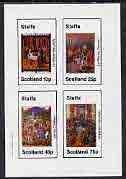 Staffa 1982 French Tapestries (Jugement de Jean, Vie du Chateau, etc) imperf set of 4 values (10p to 75p) unmounted mint, stamps on , stamps on  stamps on history          textiles     crafts