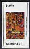 Staffa 1982 French Tapestries (Charles Duc de Bourgogne) imperf souvenir sheet (£1 value) unmounted mint, stamps on history          textiles     crafts