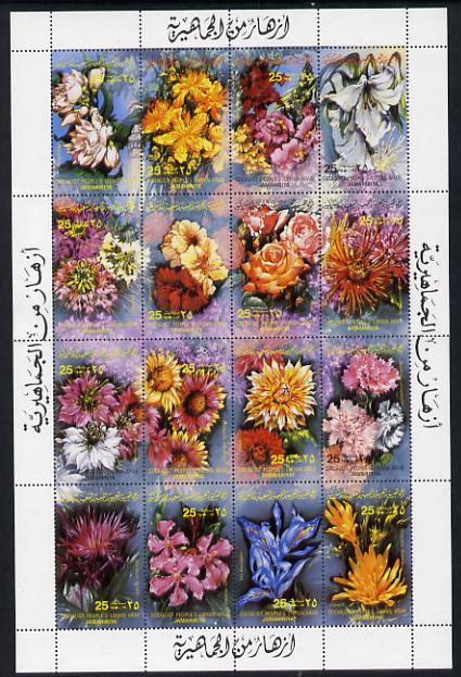 Libya 1983 Flowers set of 16 unmounted mint, SG 1238-53, stamps on , stamps on  stamps on flowers