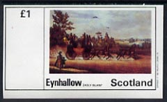 Eynhallow 1982 Paintings of Mail Coaches imperf  souvenir sheet (£1 value) unmounted mint, stamps on mail coaches    arts    postal