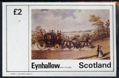 Eynhallow 1982 Paintings of Mail Coaches imperf  deluxe sheet (Â£2 value) unmounted mint, stamps on , stamps on  stamps on mail coaches    arts    postal