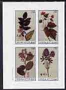 Staffa 1982 Flowers #10 imperf  set of 4 values (10p to 75p) unmounted mint, stamps on , stamps on  stamps on flowers