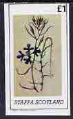 Staffa 1982 Flowers #10 imperf  souvenir sheet (£1 value) unmounted mint, stamps on flowers
