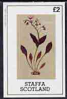 Staffa 1982 Flowers #10 imperf  deluxe sheet (£2 value) unmounted mint, stamps on flowers