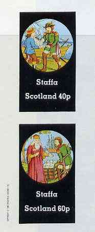 Staffa 1982 Fairy Tales (Admiral with Cat & Kings Treasure) imperf  set of 2 values (40p & 60p) unmounted mint, stamps on cats, stamps on fairy tales, stamps on literature