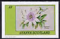 Staffa 1982 Flowers #11 (Passion Flower) imperf  deluxe sheet (Â£2 value) unmounted mint, stamps on , stamps on  stamps on flowers