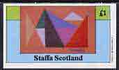 Staffa 1982 Modern Art (Shapes) imperf souvenir sheet (£1 value) unmounted mint, stamps on arts