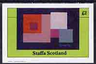 Staffa 1982 Modern Art (Shapes) imperf deluxe sheet (Â£2 value) unmounted mint, stamps on arts