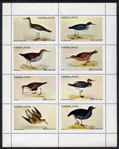 Nagaland 1972 Birds (Sandpiper, Rail, Knot, Dunlin, etc) perf set of 8 unmounted mint, stamps on birds        sandpiper     knot     dunlin     moorhen
