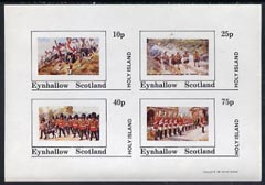 Eynhallow 1981 Military Uniforms imperf set of 4 values (10p to 75p) unmounted mint, stamps on militaria, stamps on uniforms, stamps on bagpipes, stamps on scots, stamps on scotland