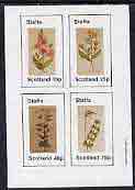 Staffa 1982 Wort Flowers imperf set of 4 values (10p to 75p) unmounted mint, stamps on flowers