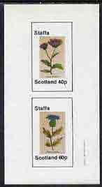 Staffa 1982 Plants #01 (Thiril & Sheep Scabicus) imperf  set of 2 values (40p & 60p) unmounted mint, stamps on , stamps on  stamps on flowers