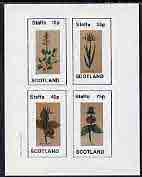 Staffa 1982 Herbs (Basil, Mint, etc) imperf  set of 4 values (10p to 75p) unmounted mint, stamps on flowers     herbs & spices