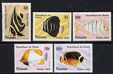 Benin 1996 Fish complete set of 5 unmounted mint, Mi 897-901*, stamps on , stamps on  stamps on fish