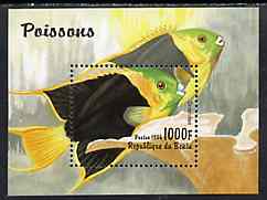 Benin 1996 Fish m/sheet (1000f value) unmounted mint Mi BL 23, stamps on fish