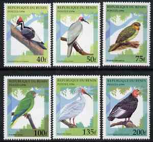 Benin 1996 Birds complete set of 6 unmounted mint, SG 1425-30, Mi 842-47*, stamps on , stamps on  stamps on birds     parrots