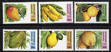 Togo 1996 Tropical Fruit unmounted mint complete set of 6, Mi 2420-25*, stamps on , stamps on  stamps on fruit     food     bananas