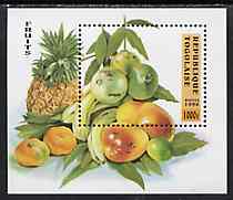 Togo 1996 Tropical Fruit unmounted mint m/sheet, Mi BL 395, stamps on fruit     food     bananas    pineapples