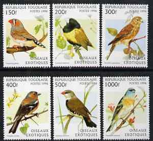 Togo 1996 Exotic Birds unmounted mint complete set of 6, Mi 2473-78*, stamps on , stamps on  stamps on birds